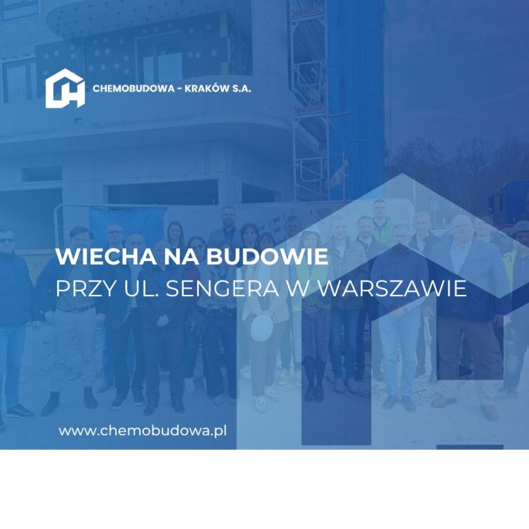 Wiecha na&nbsp;budowie przy ul.&nbsp;Sengera w&nbsp;Warszawie