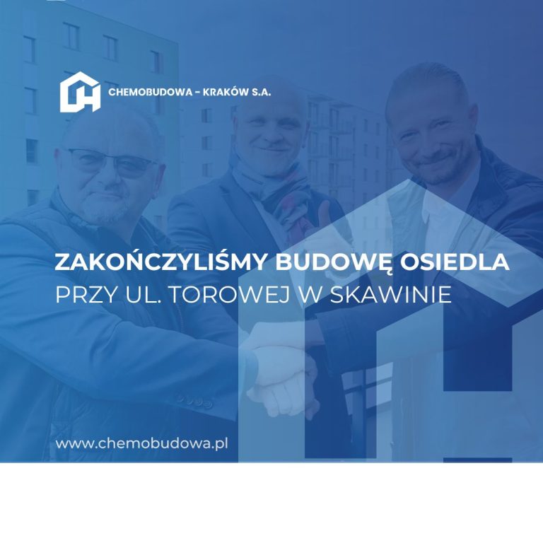 Zakończyliśmy realizację osiedla przy ul.&nbsp;Torowej w&nbsp;Skawinie. Wprowadzają się pierwsi najemcy