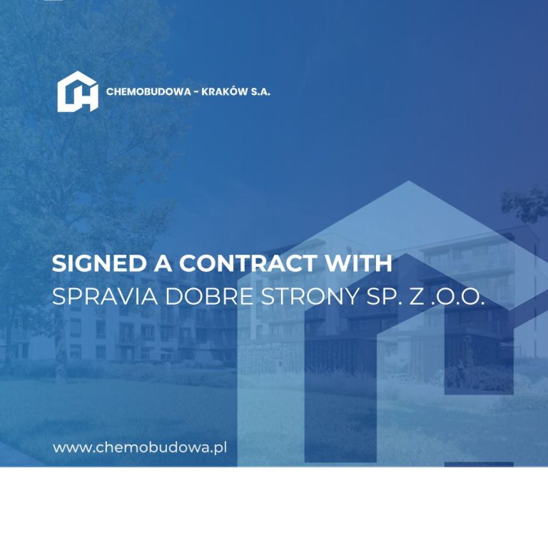 We have signed a contract with Spravia for the implementation of a residential project in Krakow
