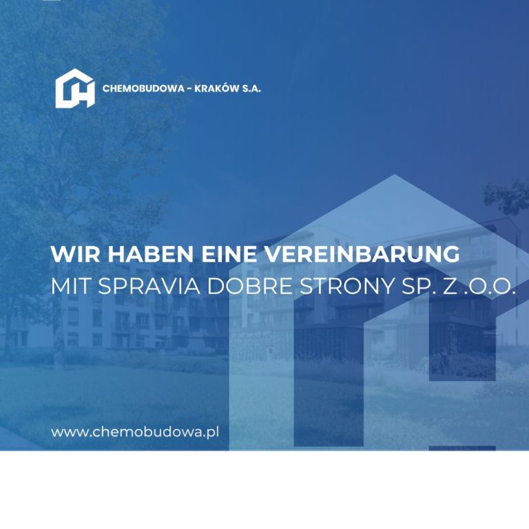 Wir haben mit Spravia einen Vertrag zur Realisierung eines Wohnbauprojekts in Krakau unterzeichnet